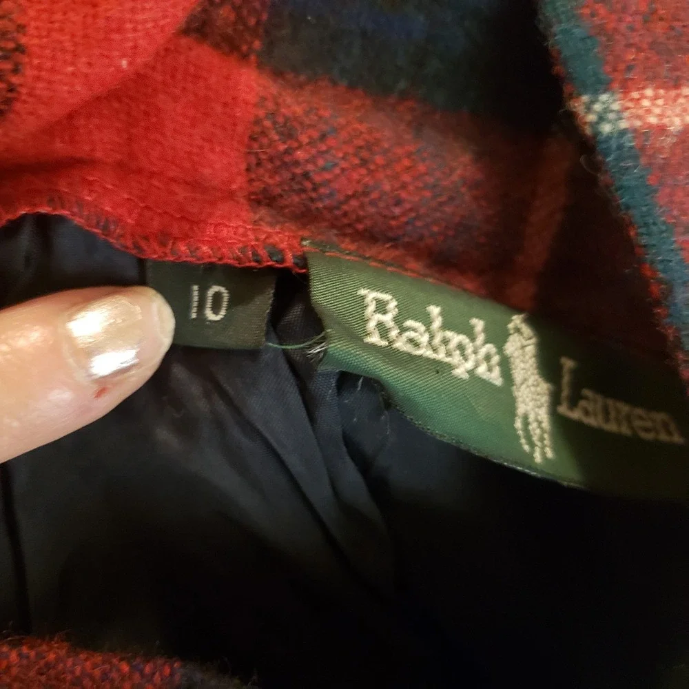 Vintage Ralph Lauren Plaid Wool Skirt Suspenders Girls Size 10 Holidays Acadamia